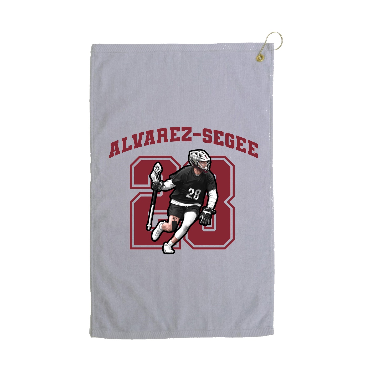 Golf Towel — Number in Grey