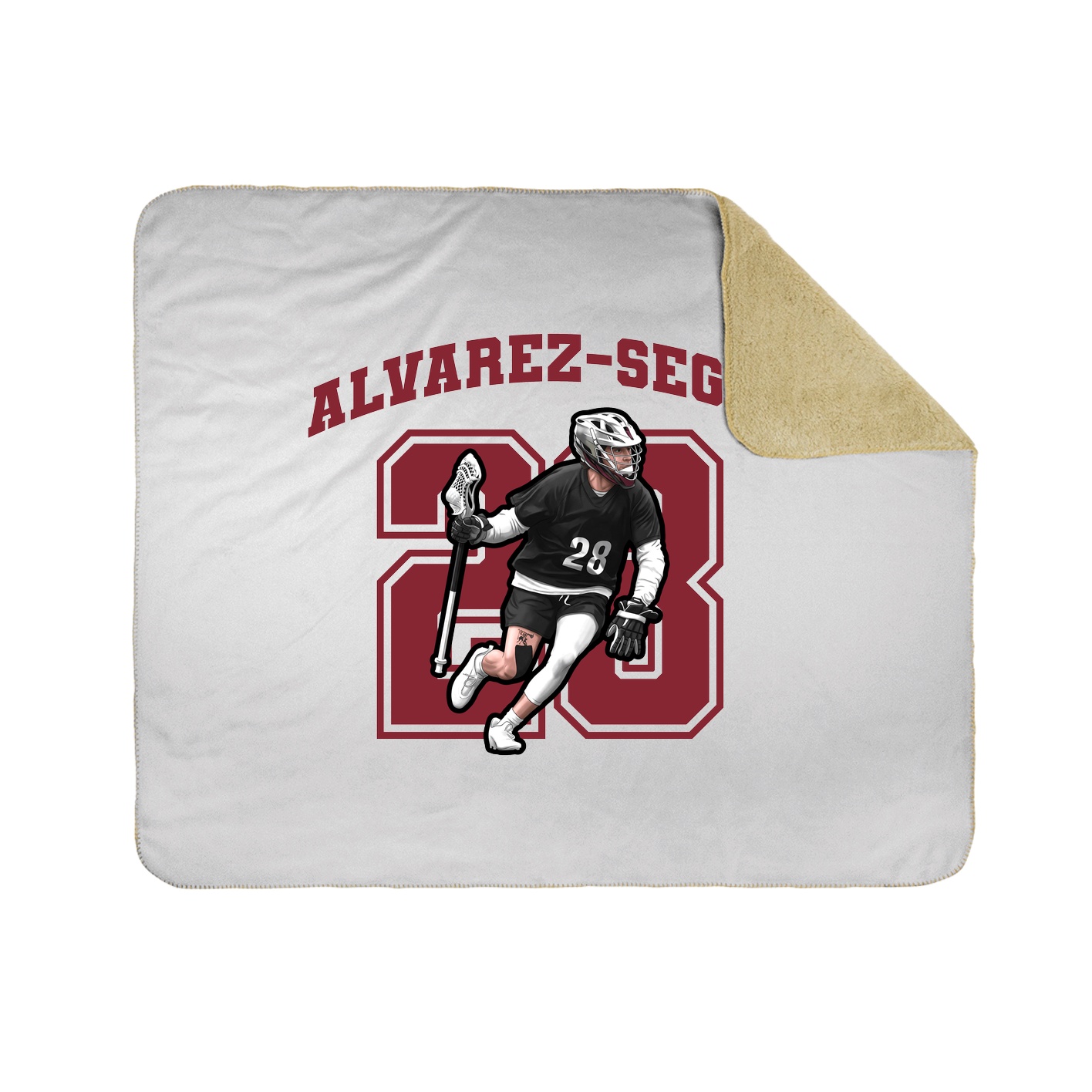 Throw Blanket — Number in White