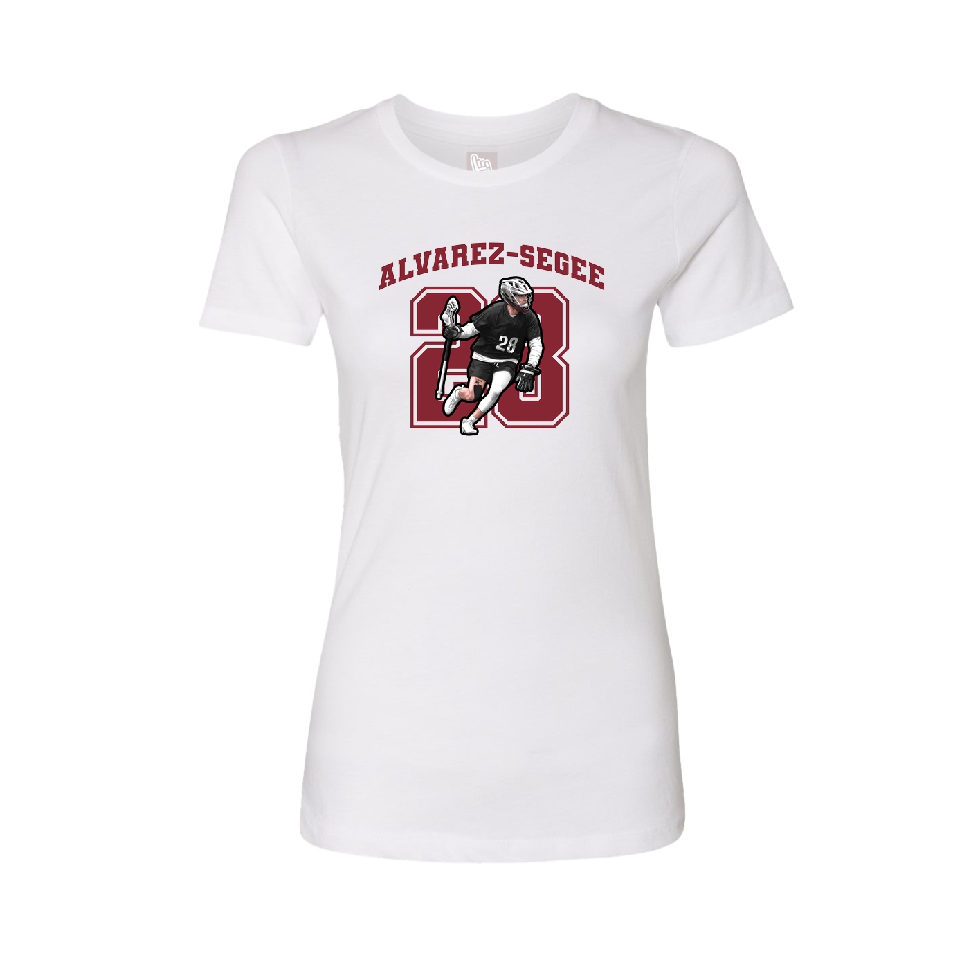 Fitted Women's Tee — Number in White