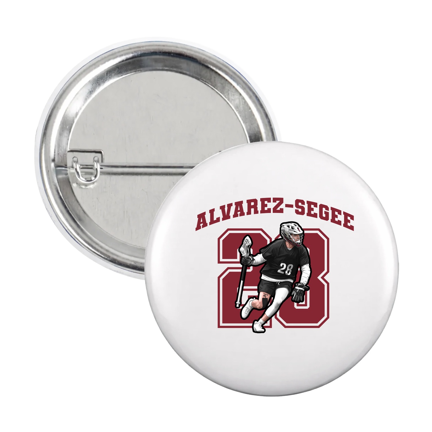 Game Day Button — Number in White