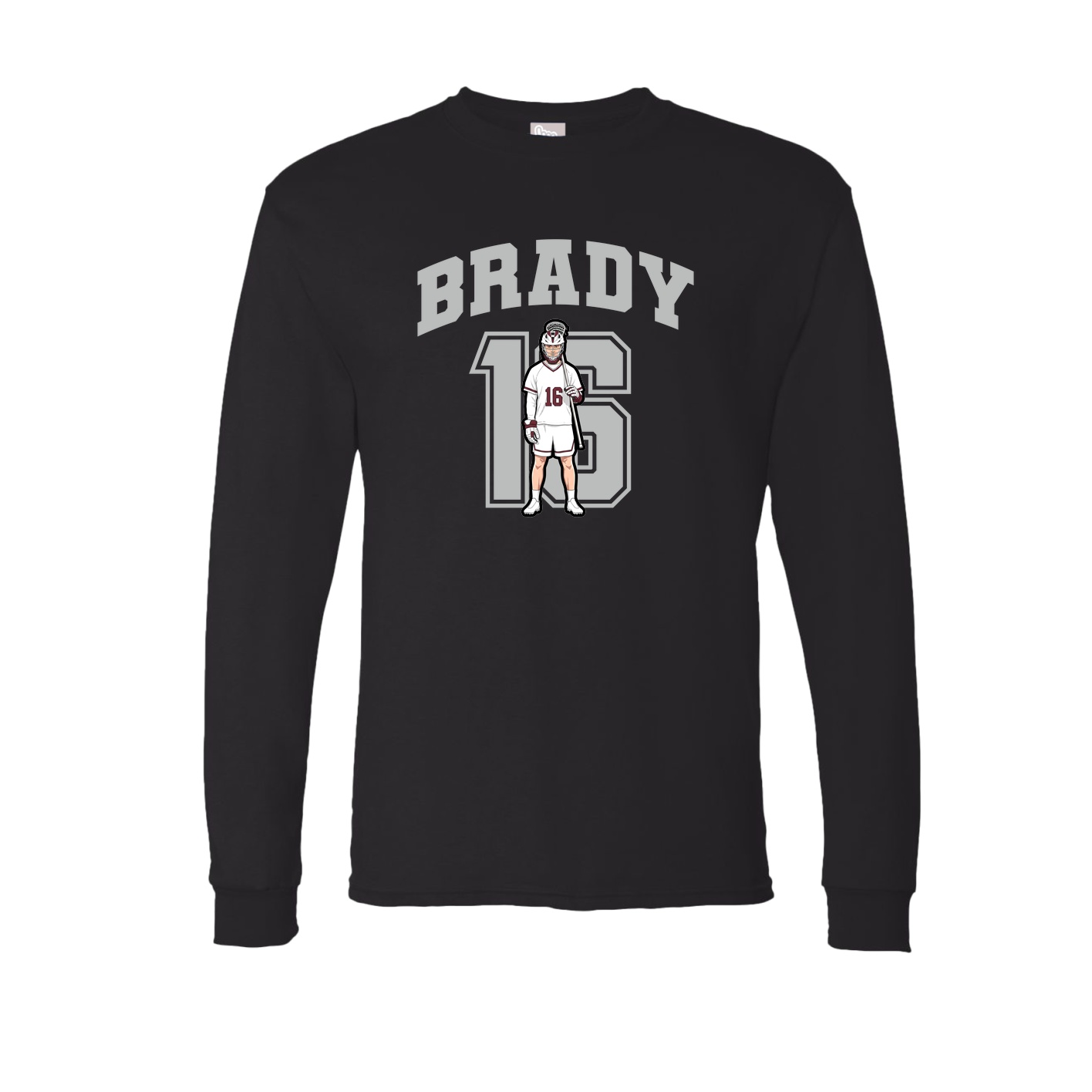 Long Sleeve Tee — Number in Black