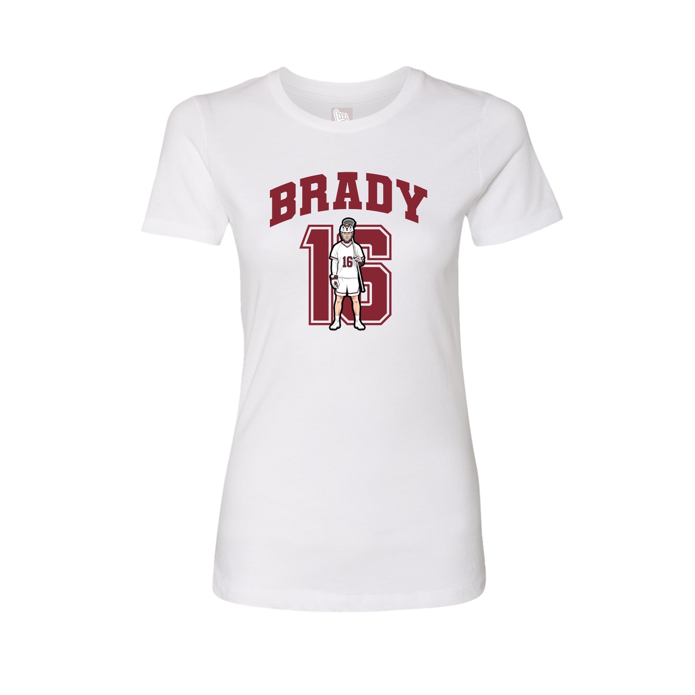 Fitted Women's Tee — Number in White