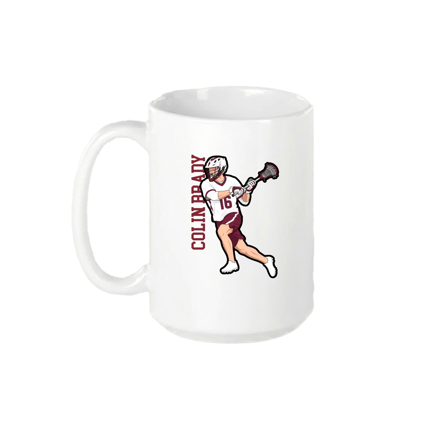 15oz Coffee Mug — Name Vertical in White