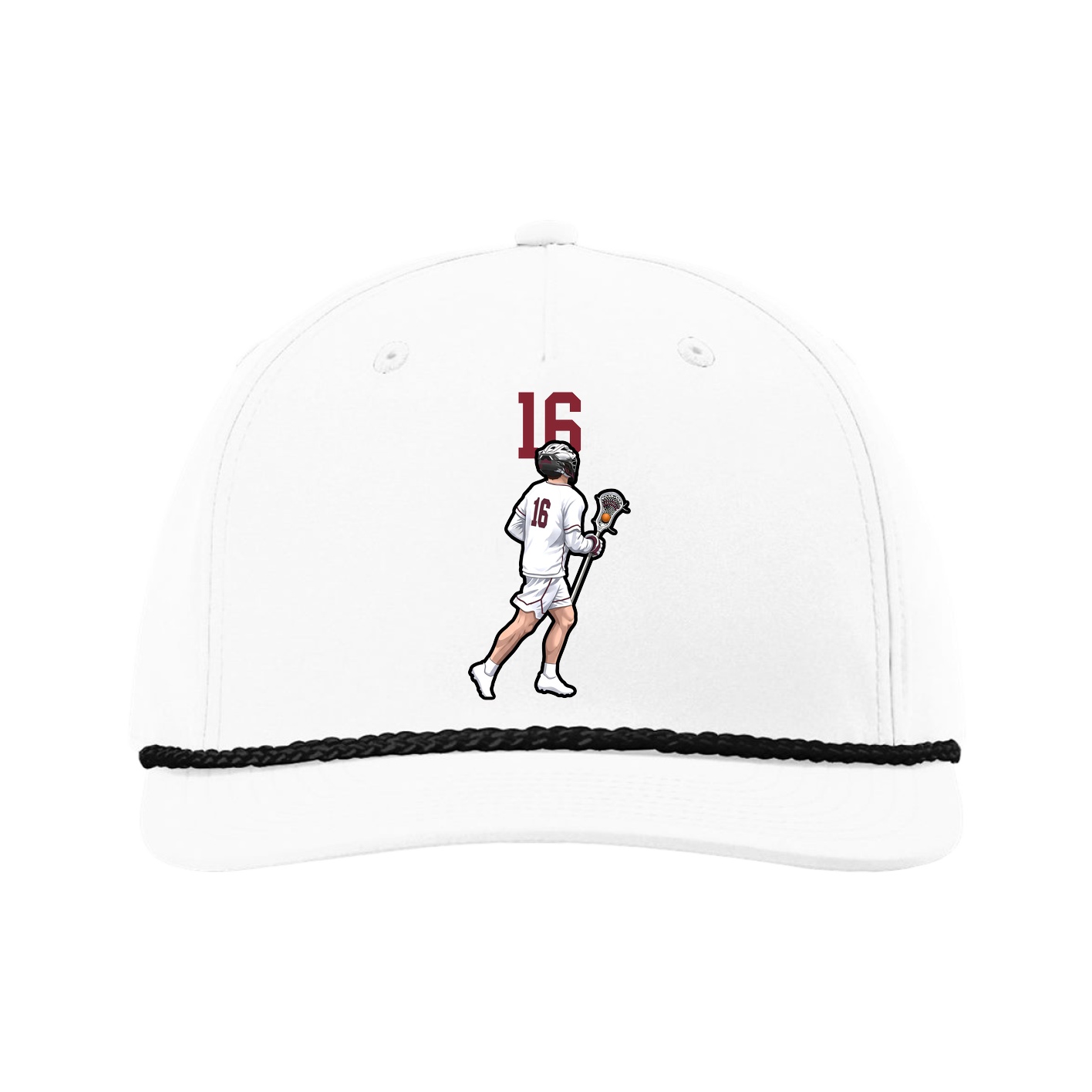 Five-Panel Classic Rope Cap — Number Top in White