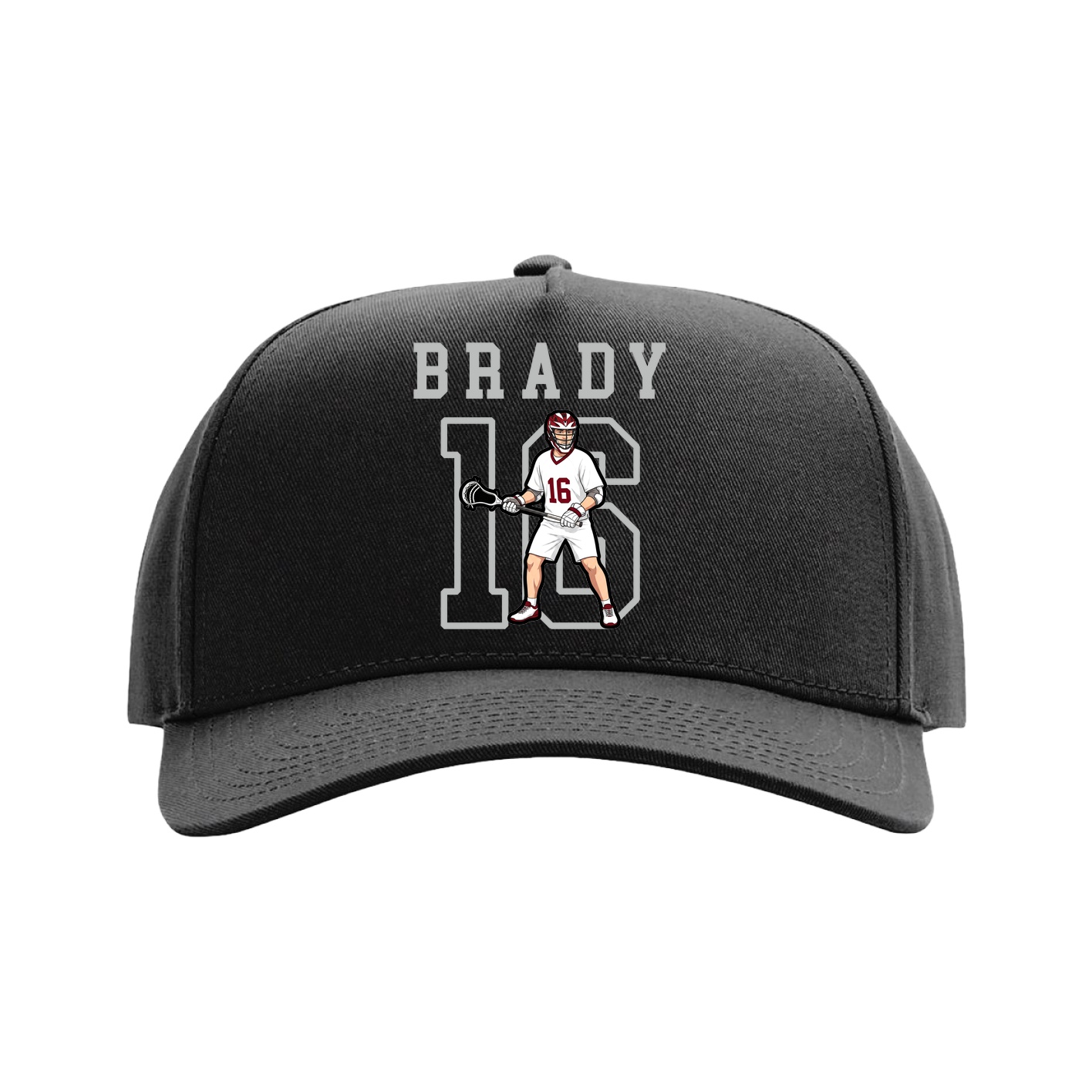 Full Fabric Five-Panel Champ Cap — Shirsey in Black