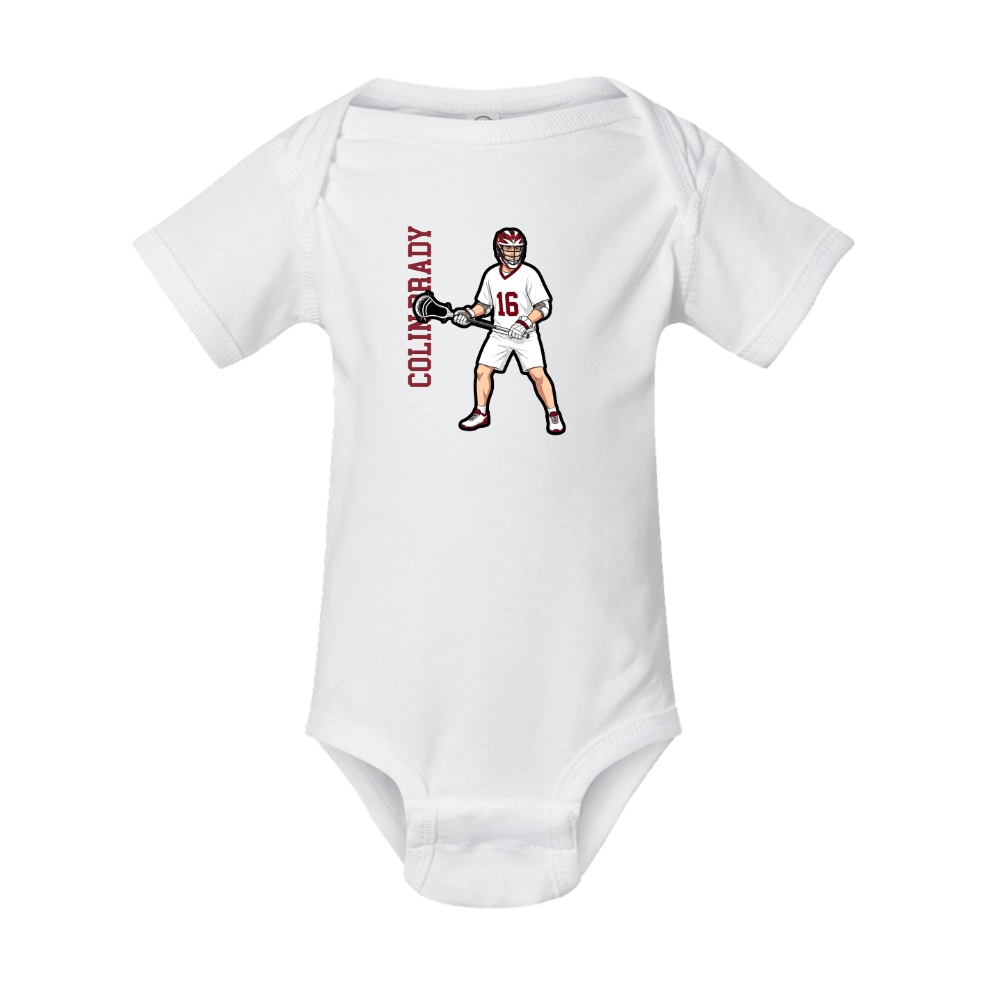 Baby Onesie — Name Vertical in White