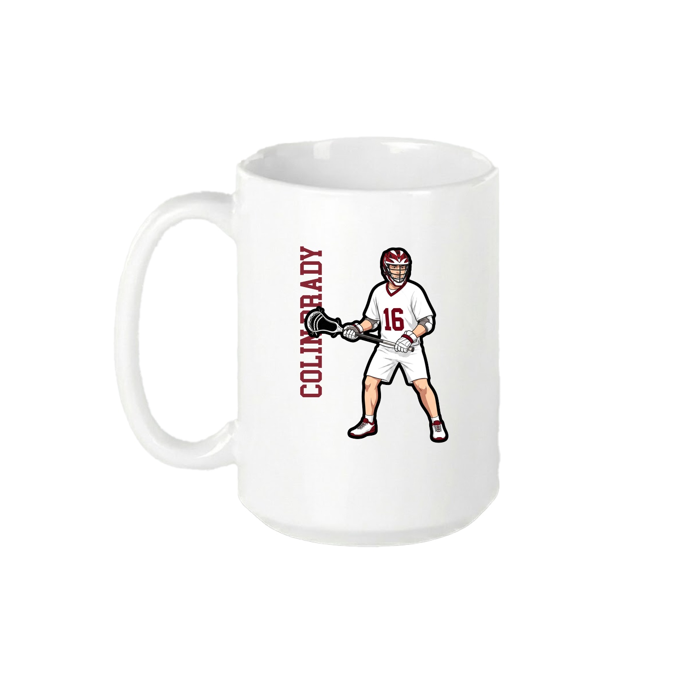 15oz Coffee Mug — Name Vertical in White