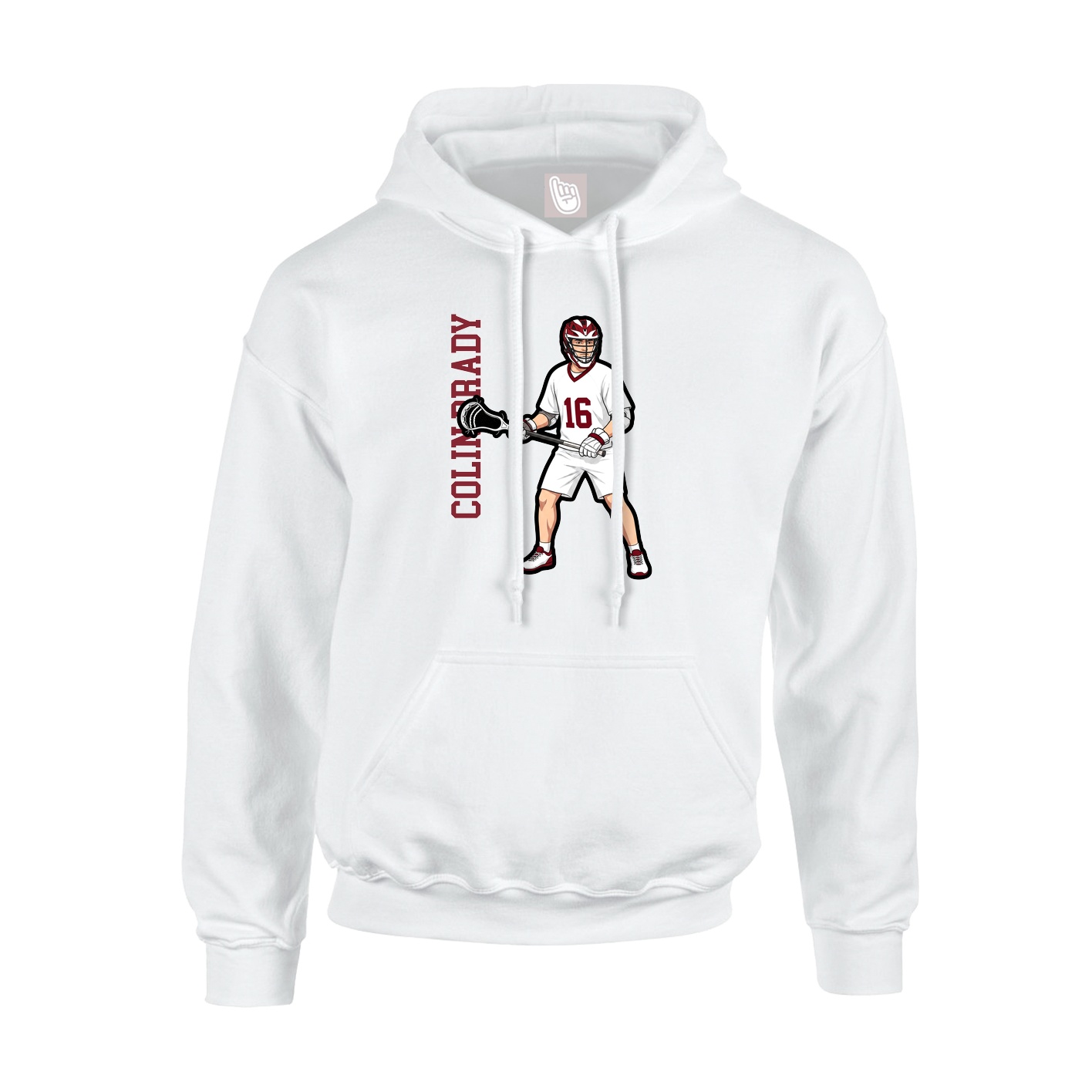 Hoodie — Name Vertical in White