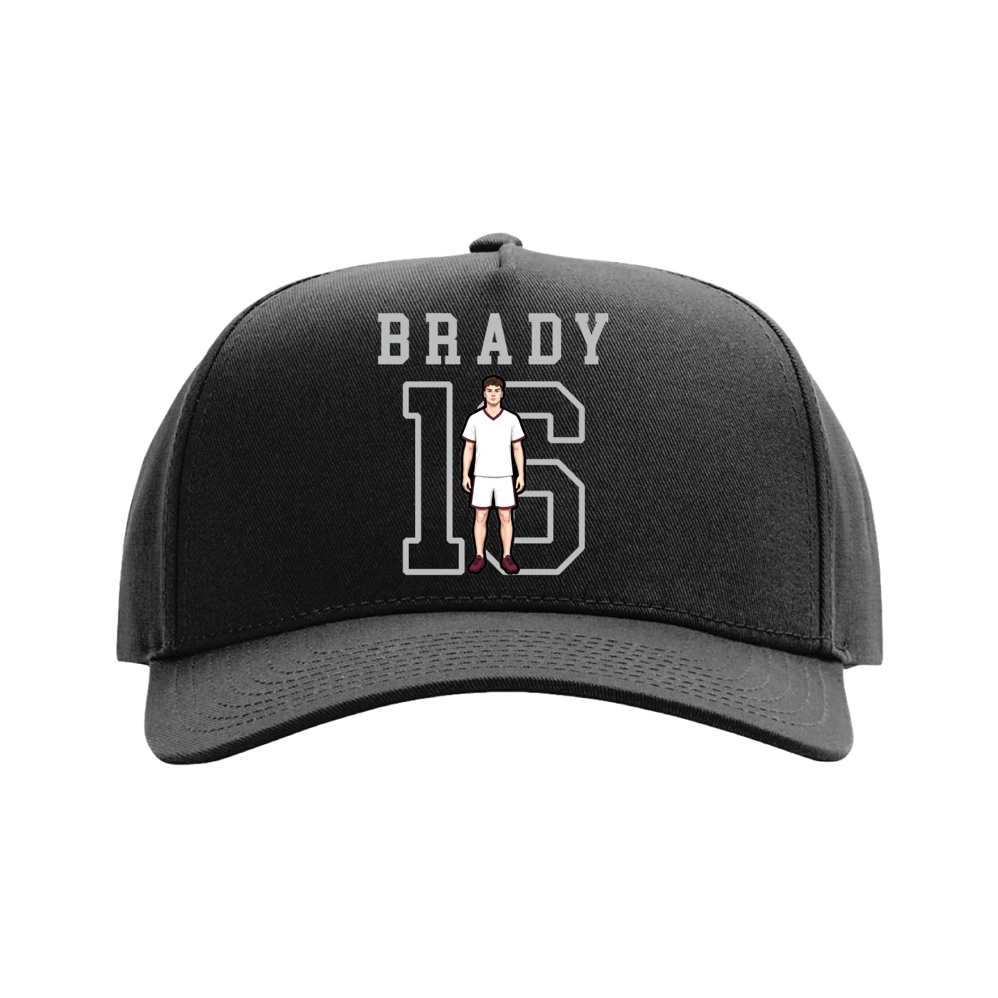 Full Fabric Five-Panel Champ Cap — Shirsey in Black