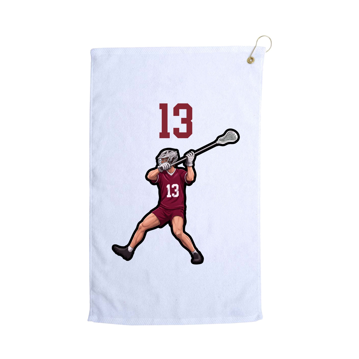 Golf Towel — Number Top in White