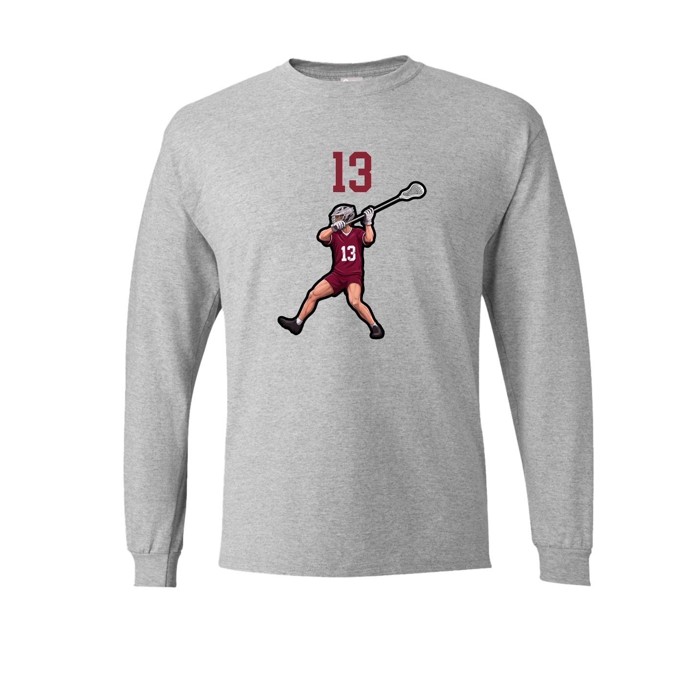 Long Sleeve Tee — Number Top in Grey