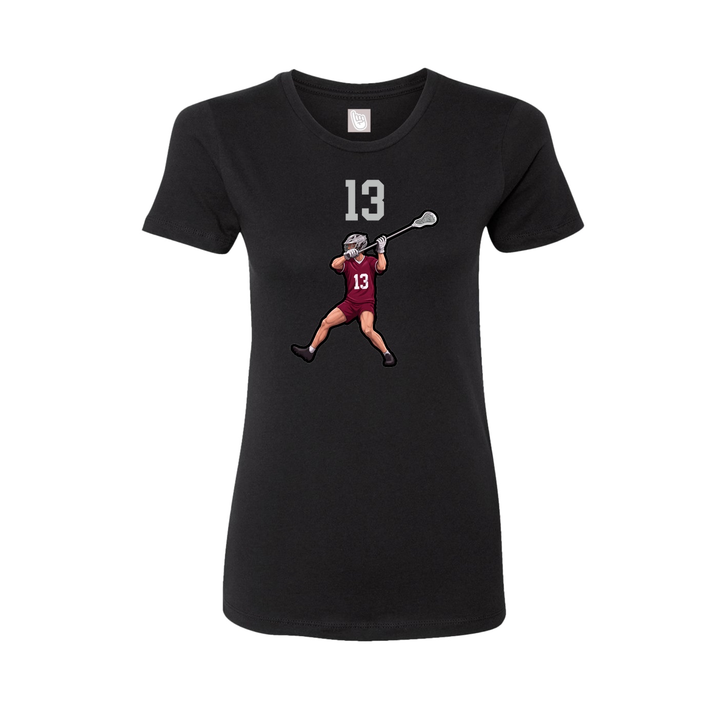 Fitted Women's Tee — Number Top in Black