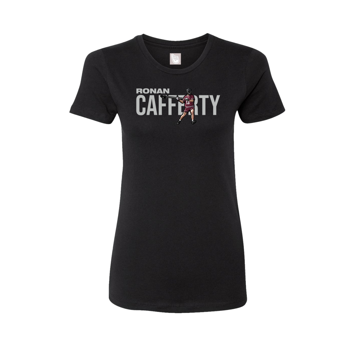 Fitted Women's Tee — Player Name in Black