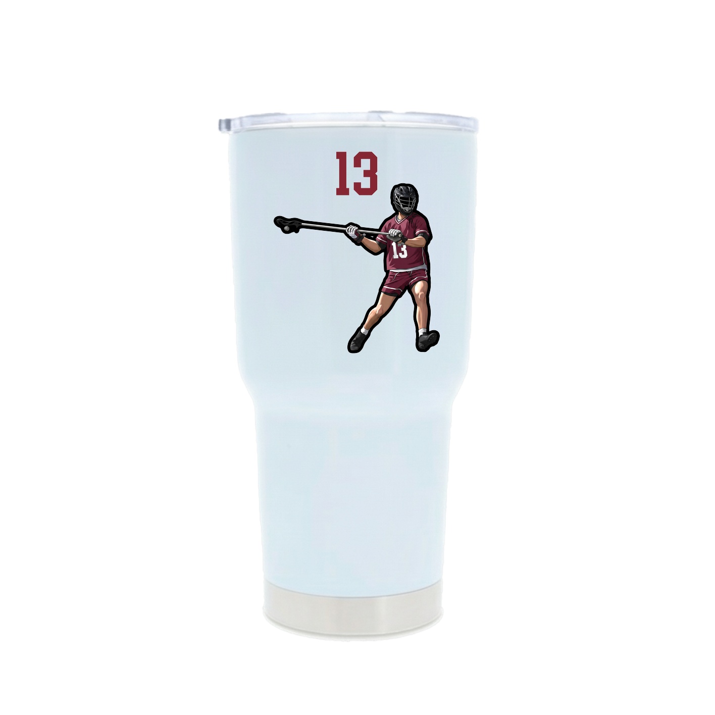 30oz Stainless Steel Tumbler — Number Top in White