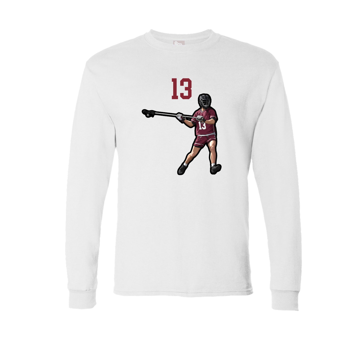 Long Sleeve Tee — Number Top in White