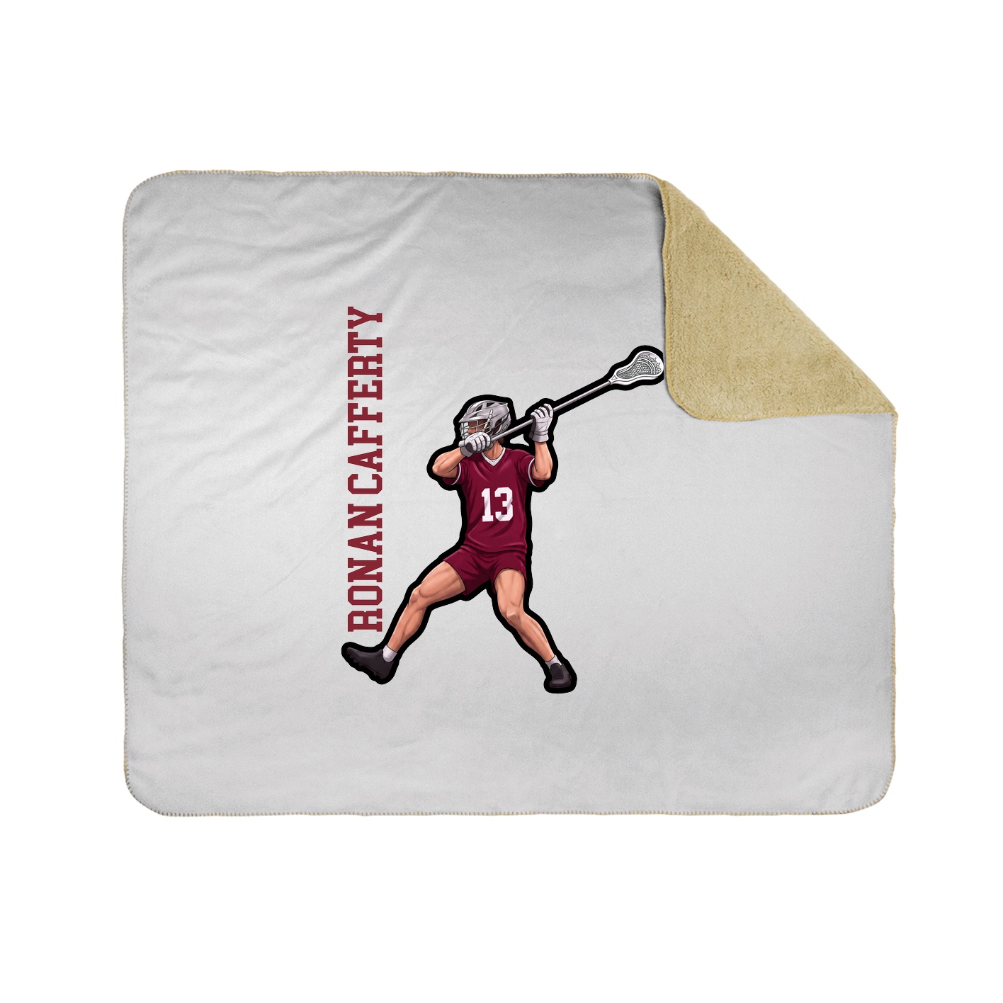 Throw Blanket — Name Vertical in White