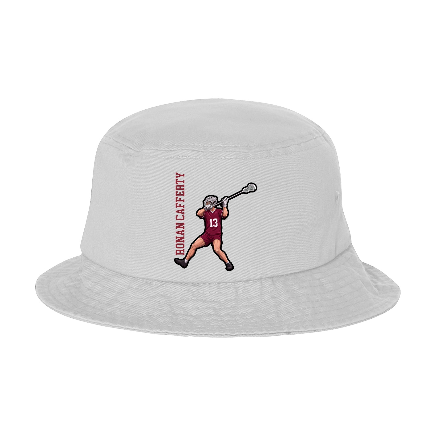 Bucket Cap — Name Vertical in White