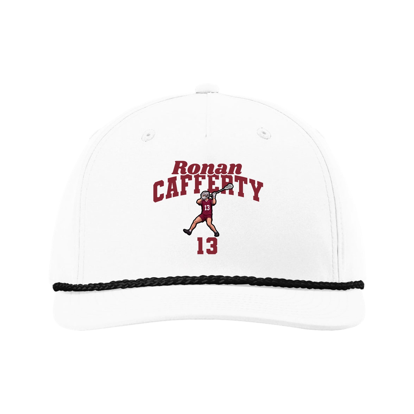 Five-Panel Classic Rope Cap — Signature Arch in White