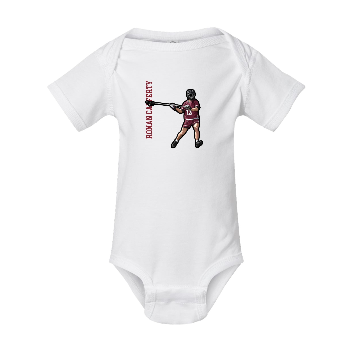 Baby Onesie — Name Vertical in White