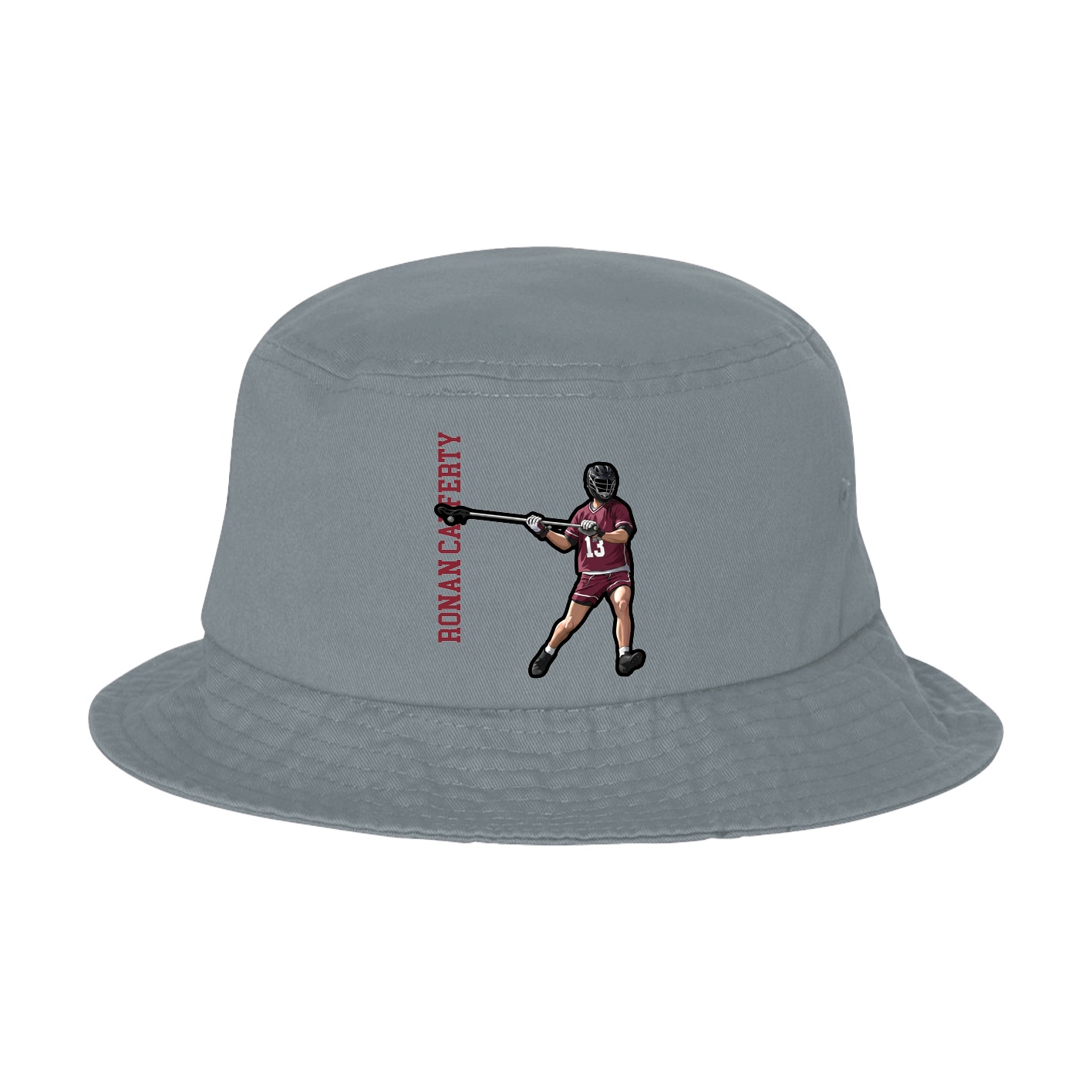 Bucket Cap — Name Vertical in Grey