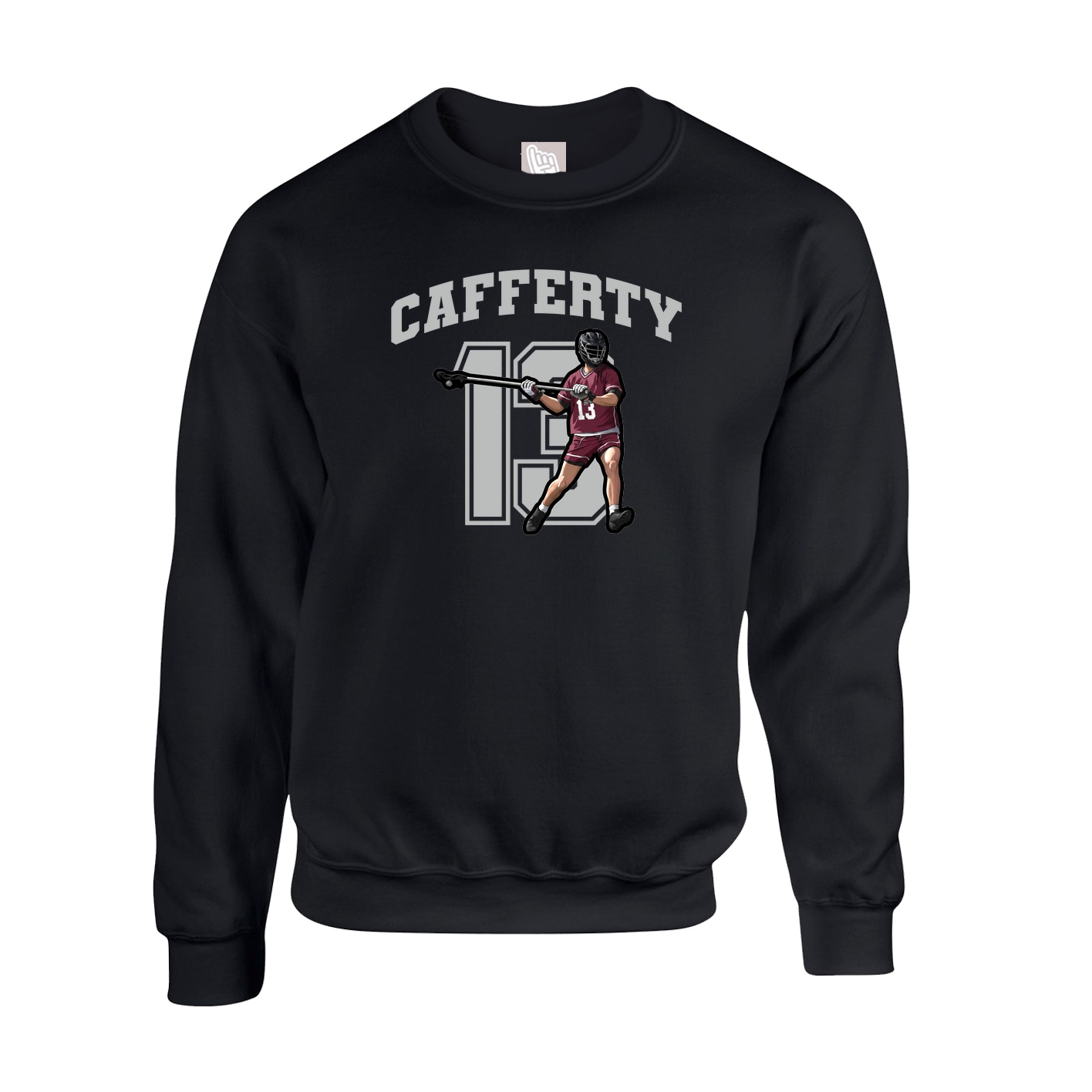 Fleece Crew — Number in Black
