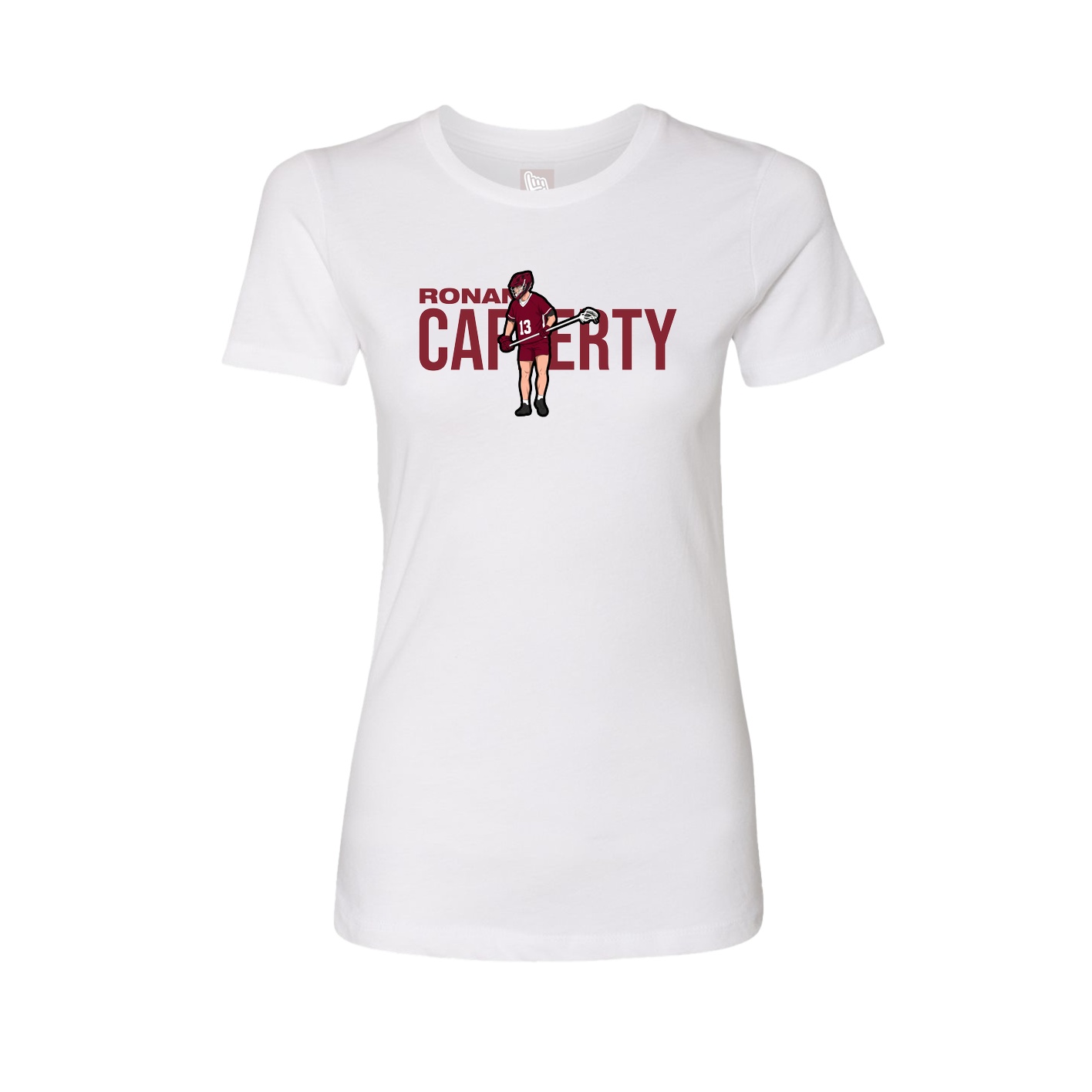 Fitted Women's Tee — Player Name in White