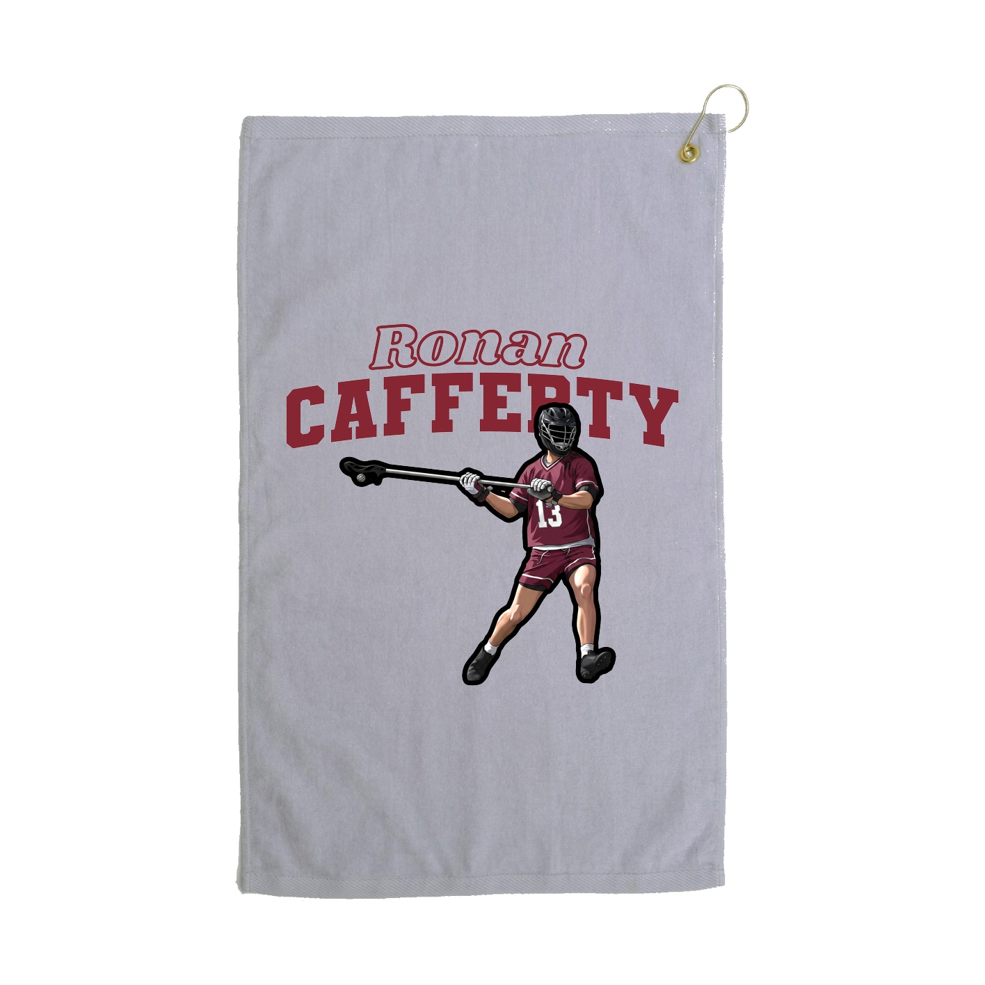 Golf Towel — Name Arch in Grey