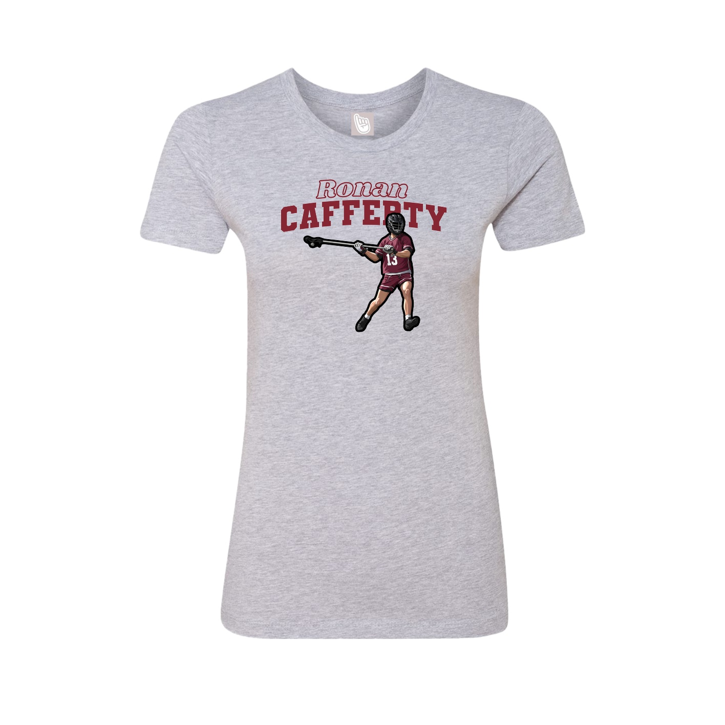 Fitted Women's Tee — Name Arch in Grey