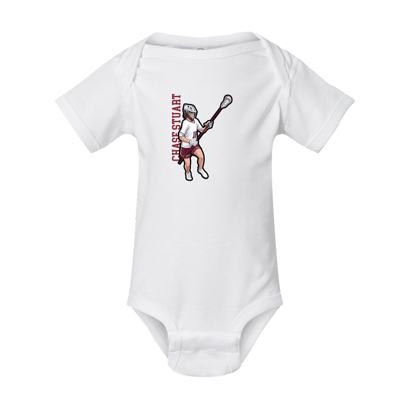 Baby Onesie — Name Vertical in White