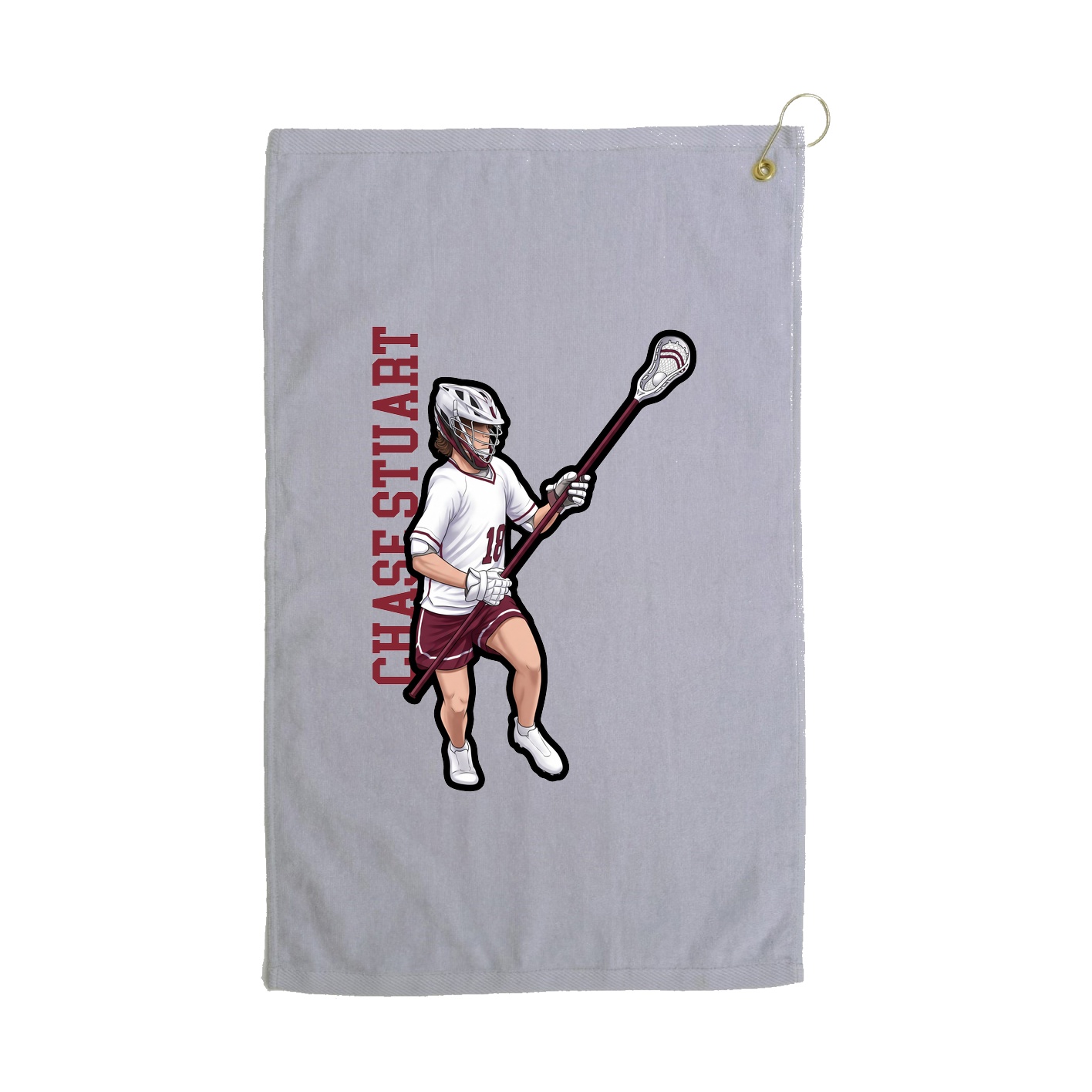 Golf Towel — Name Vertical in Grey