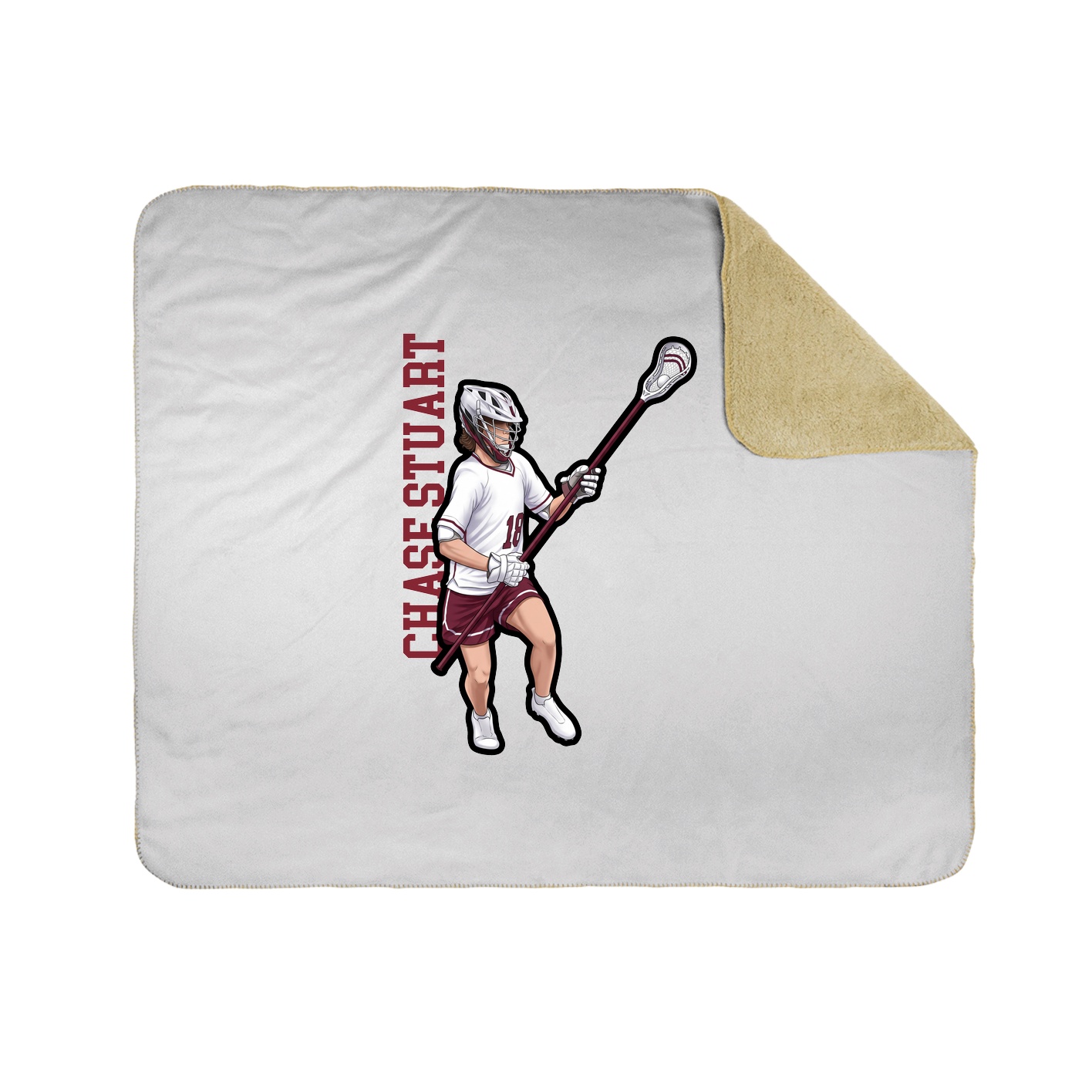 Throw Blanket — Name Vertical in White