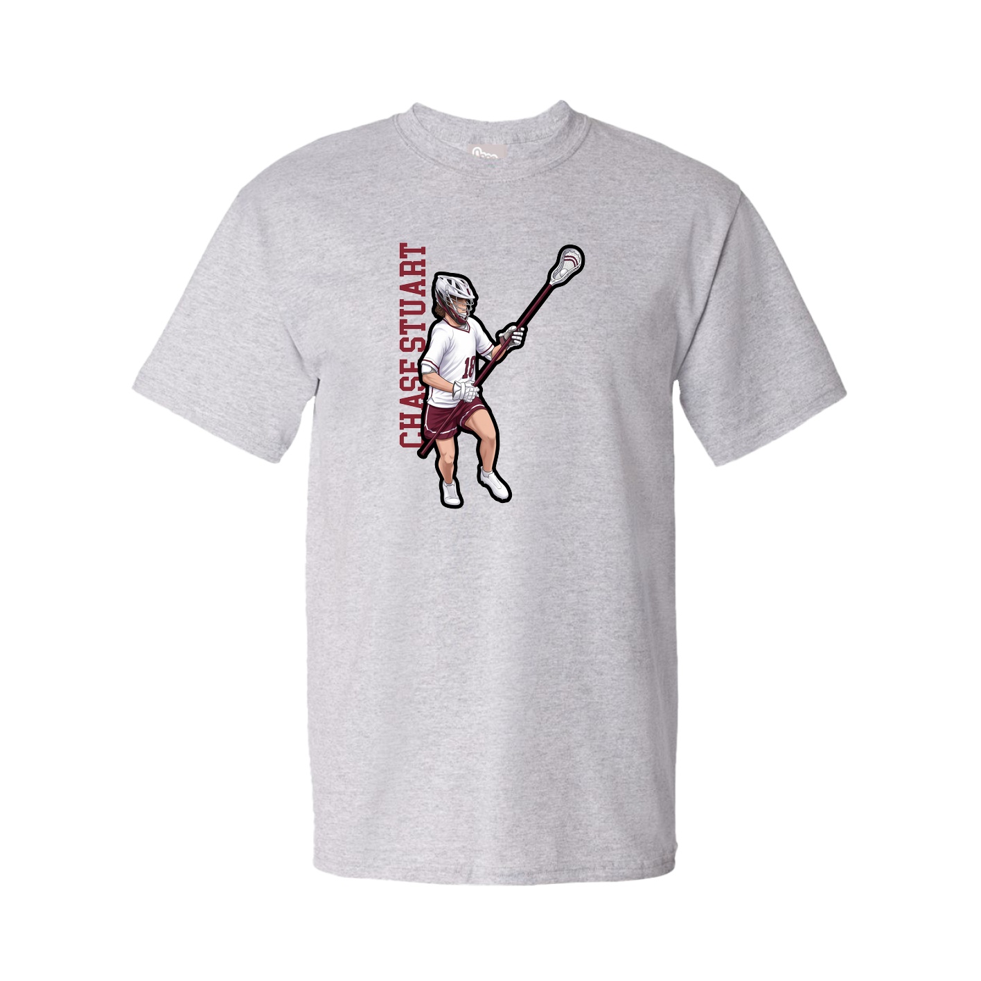 Tee — Name Vertical in Grey