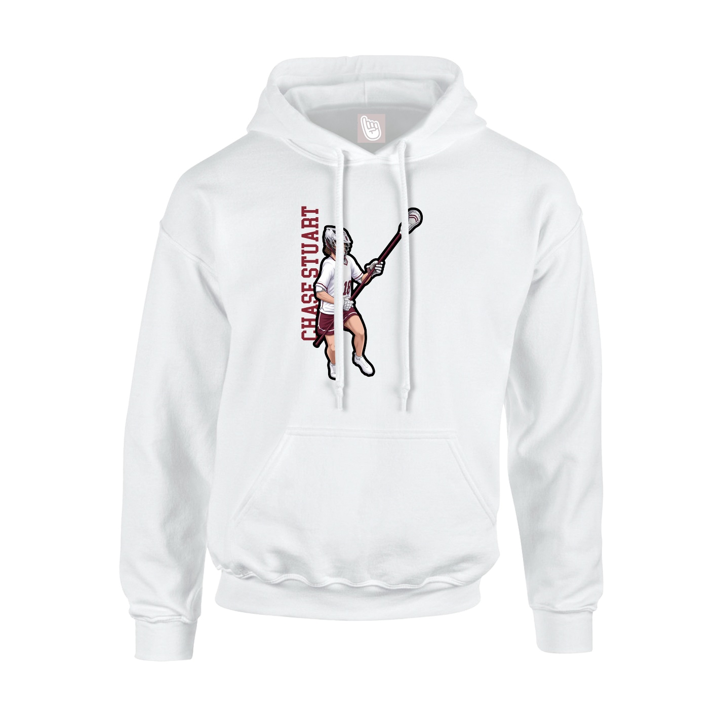 Hoodie — Name Vertical in White