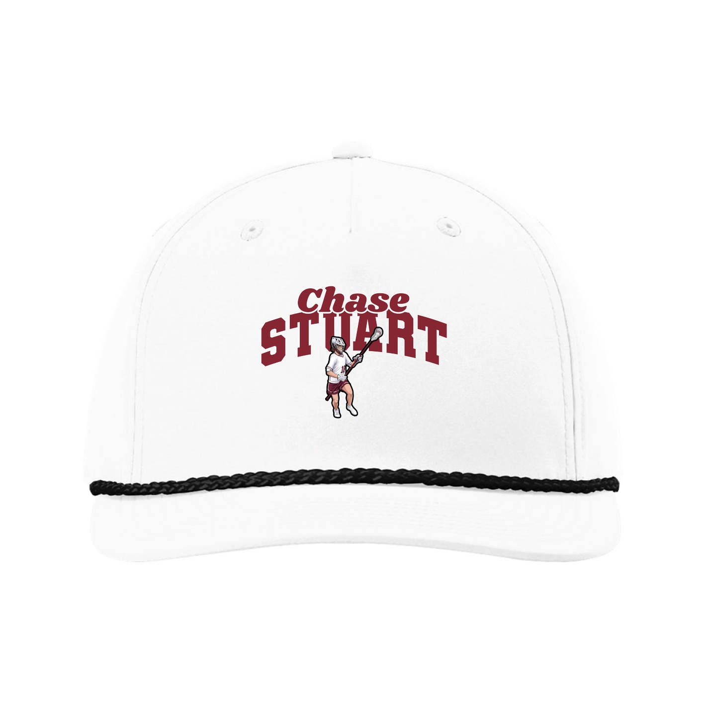 Five-Panel Classic Rope Cap — Signature Arch in White