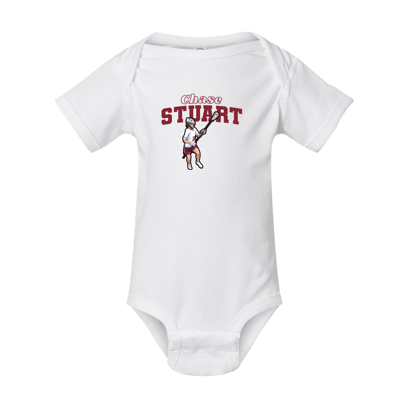 Baby Onesie — Name Arch in White