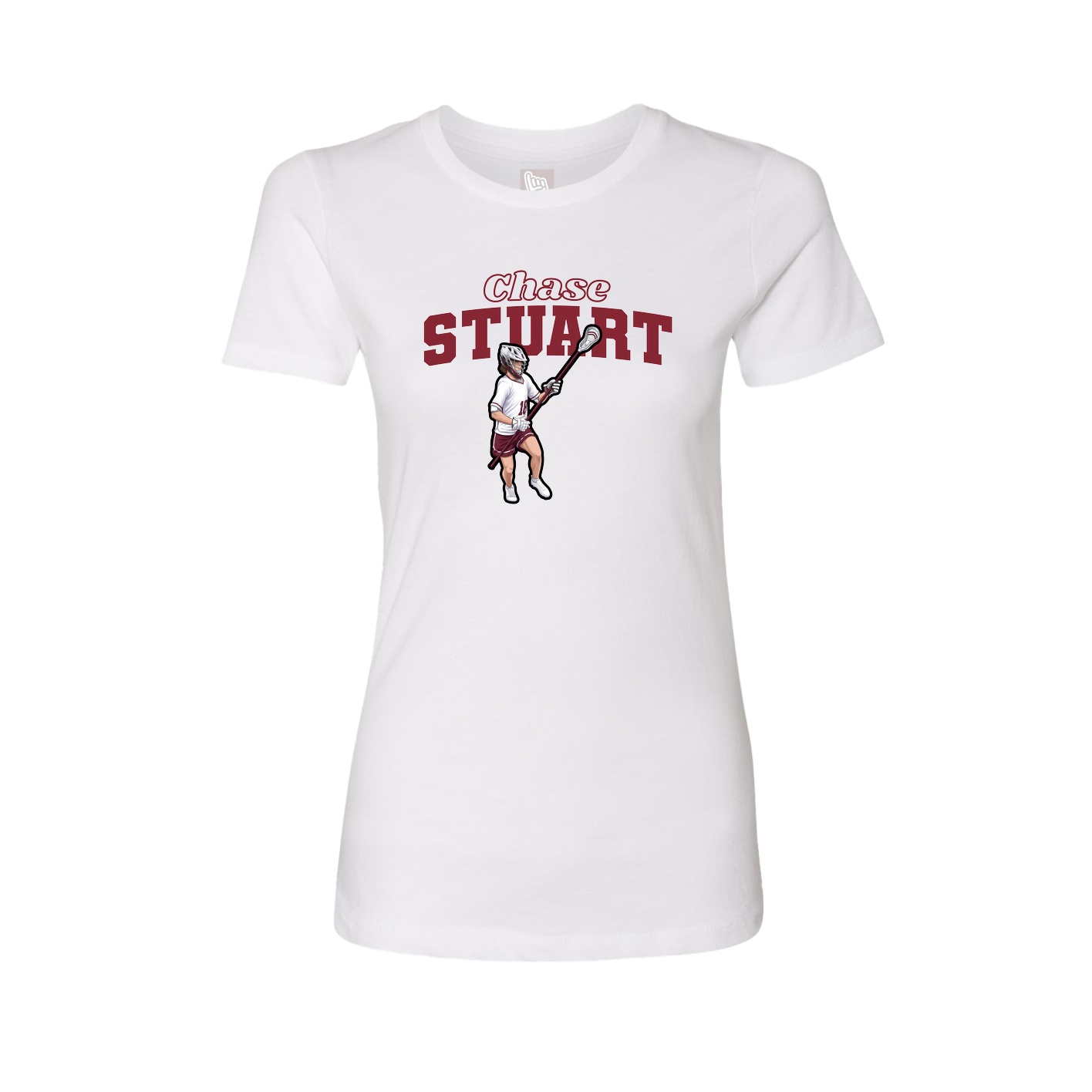 Fitted Women's Tee — Name Arch in White