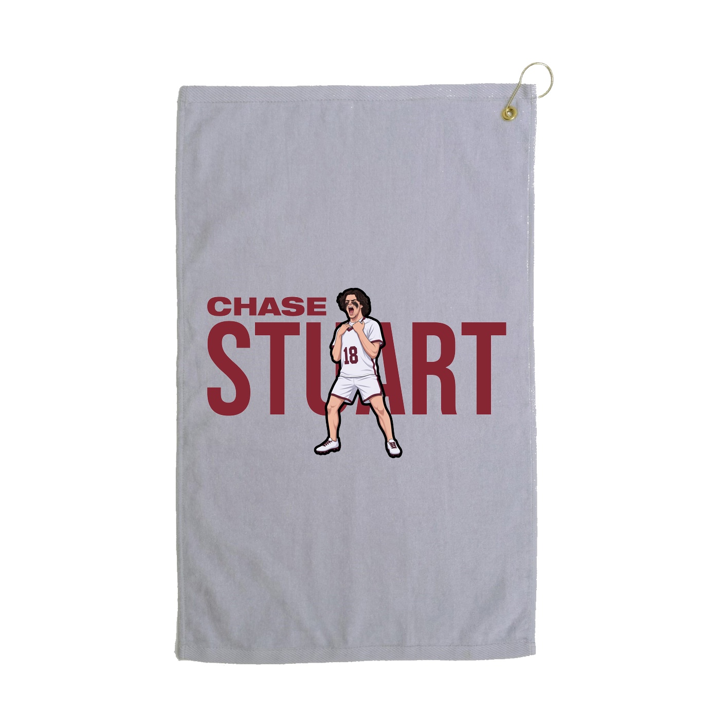 Golf Towel — Player Name in Grey