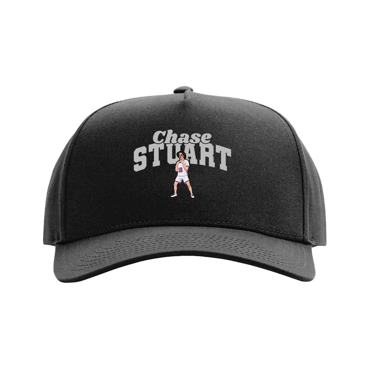 Full Fabric Five-Panel Champ Cap — Signature Arch in Black