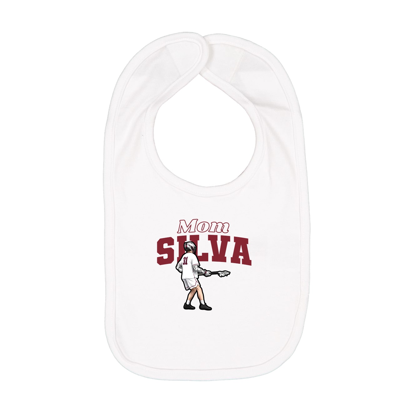 Infant Bib — Mothers Day Block in White