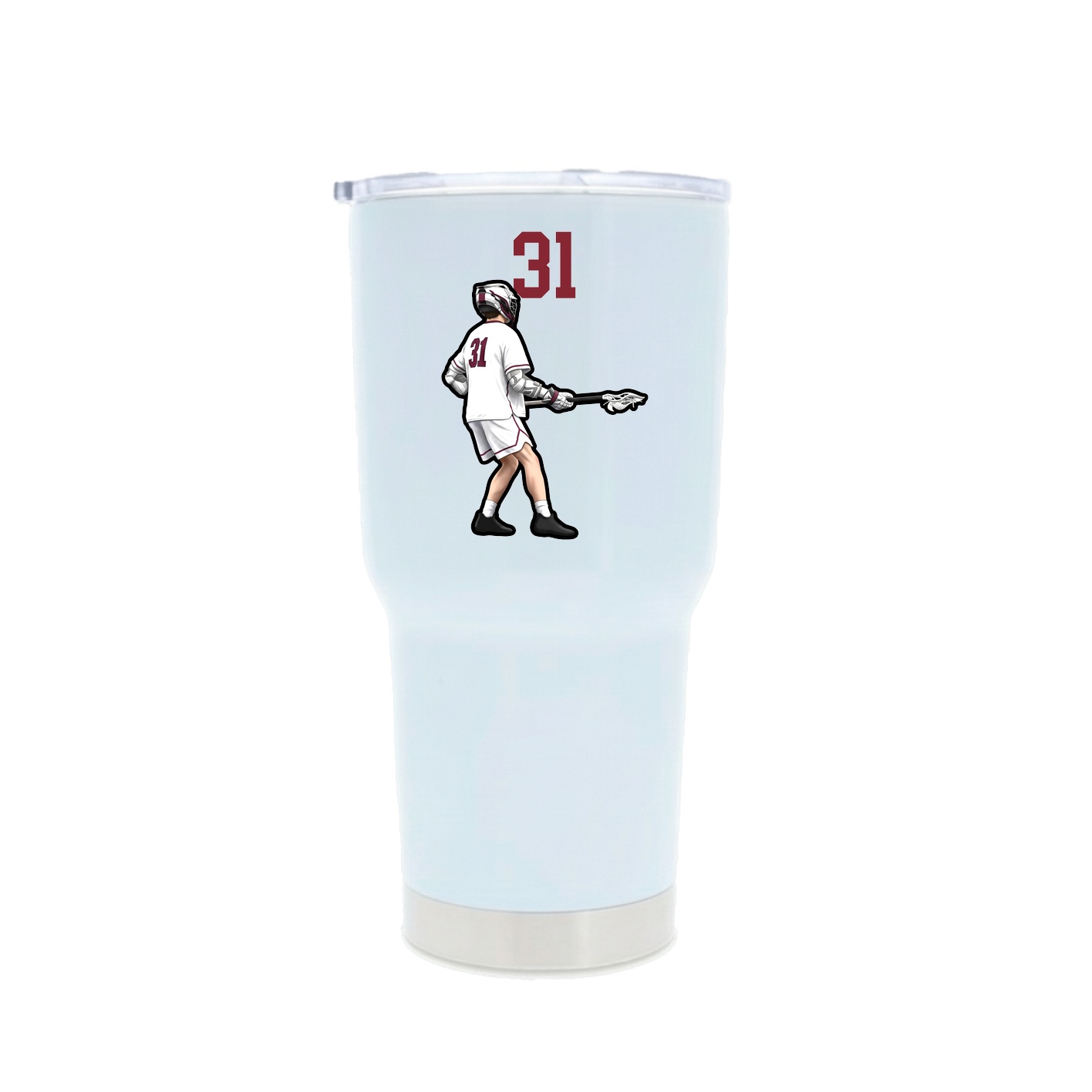 30oz Stainless Steel Tumbler — Number Top in White