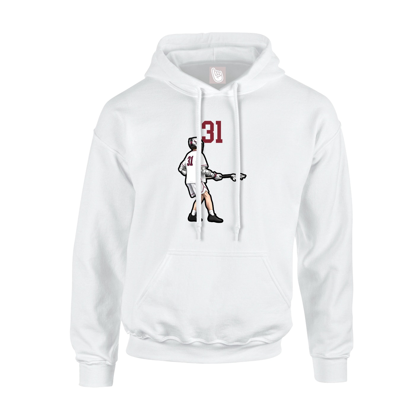 Youth Hoodie — Number Top in White