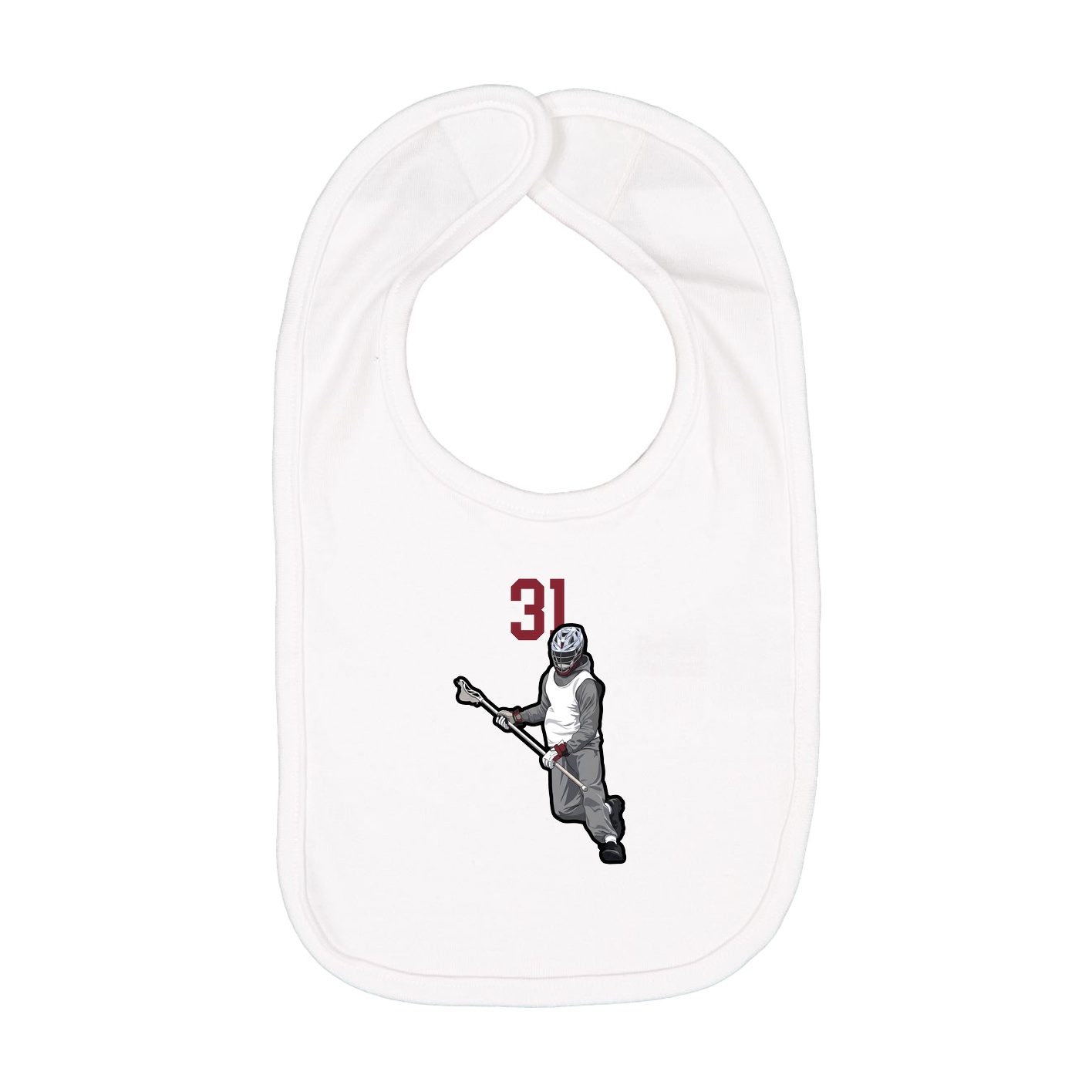 Infant Bib — Number Top in White