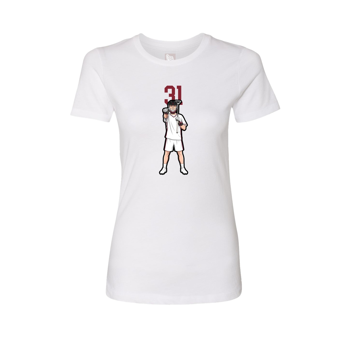 Fitted Women's Tee — Number Top in White