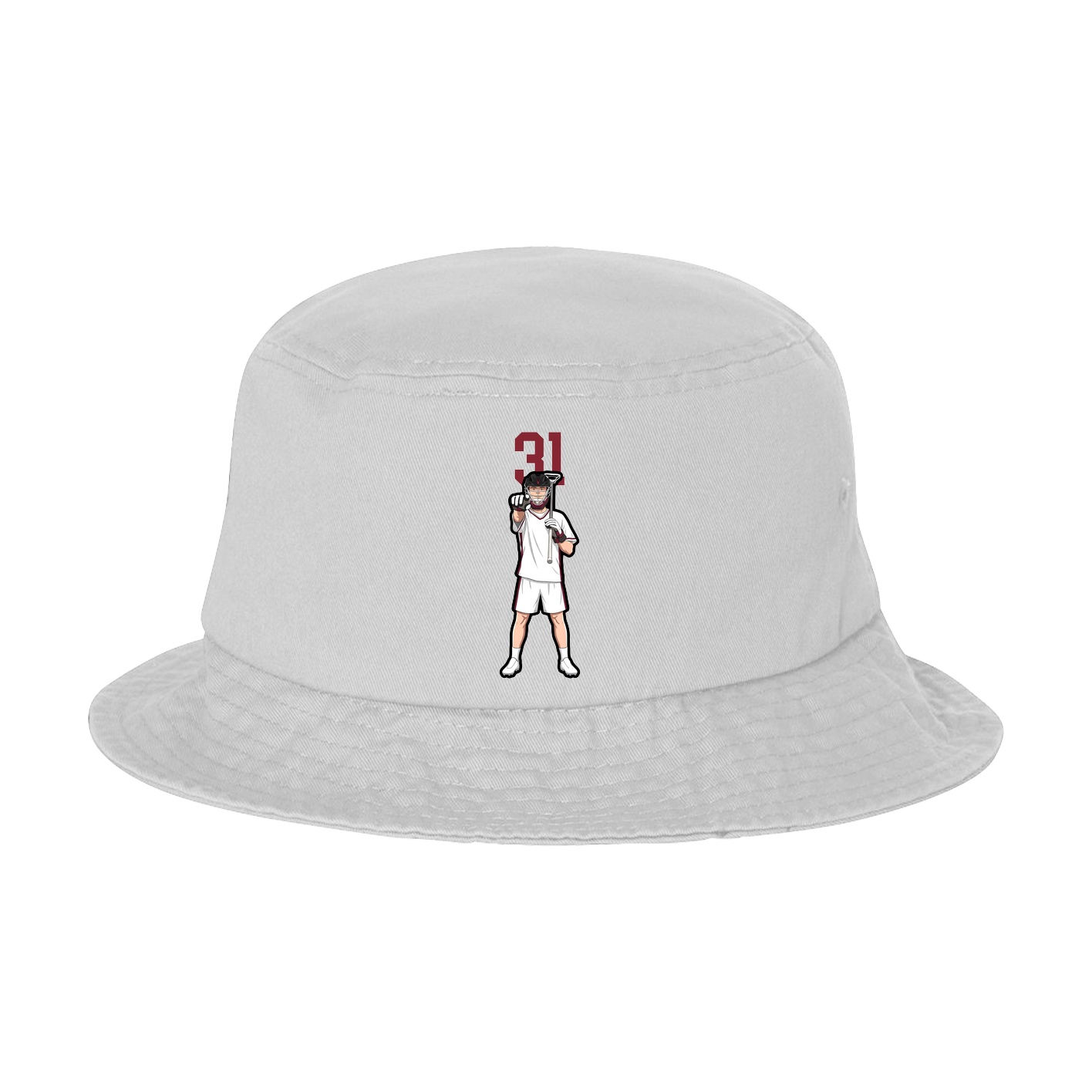 Bucket Cap — Number Top in White