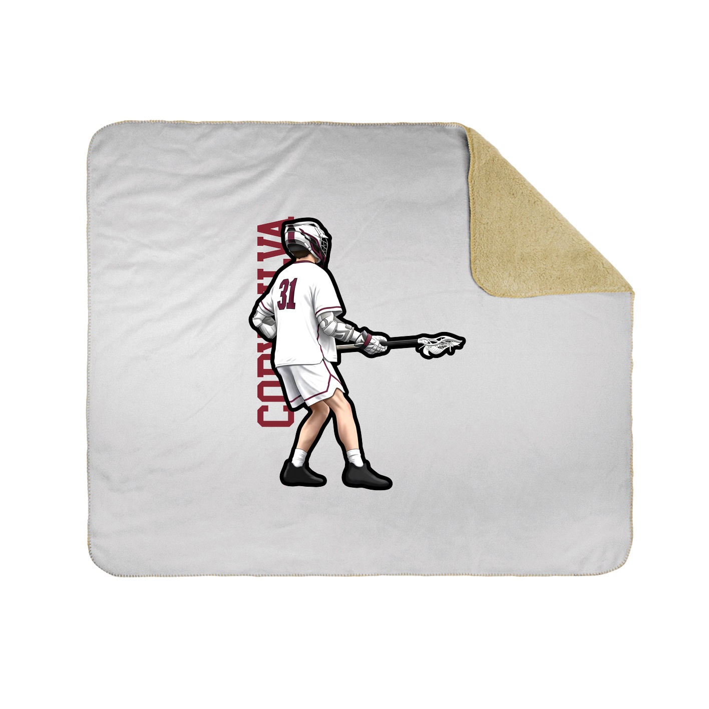Throw Blanket — Name Vertical in White