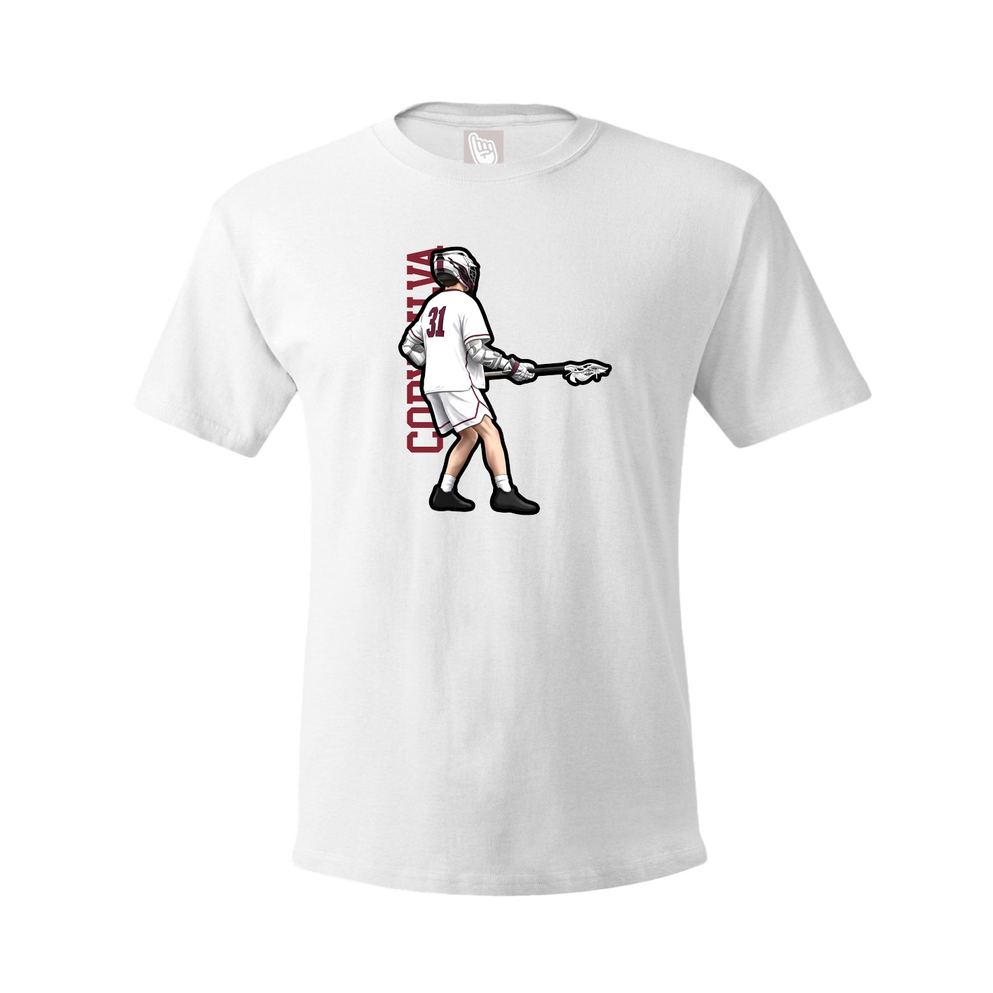 Tee — Name Vertical in White