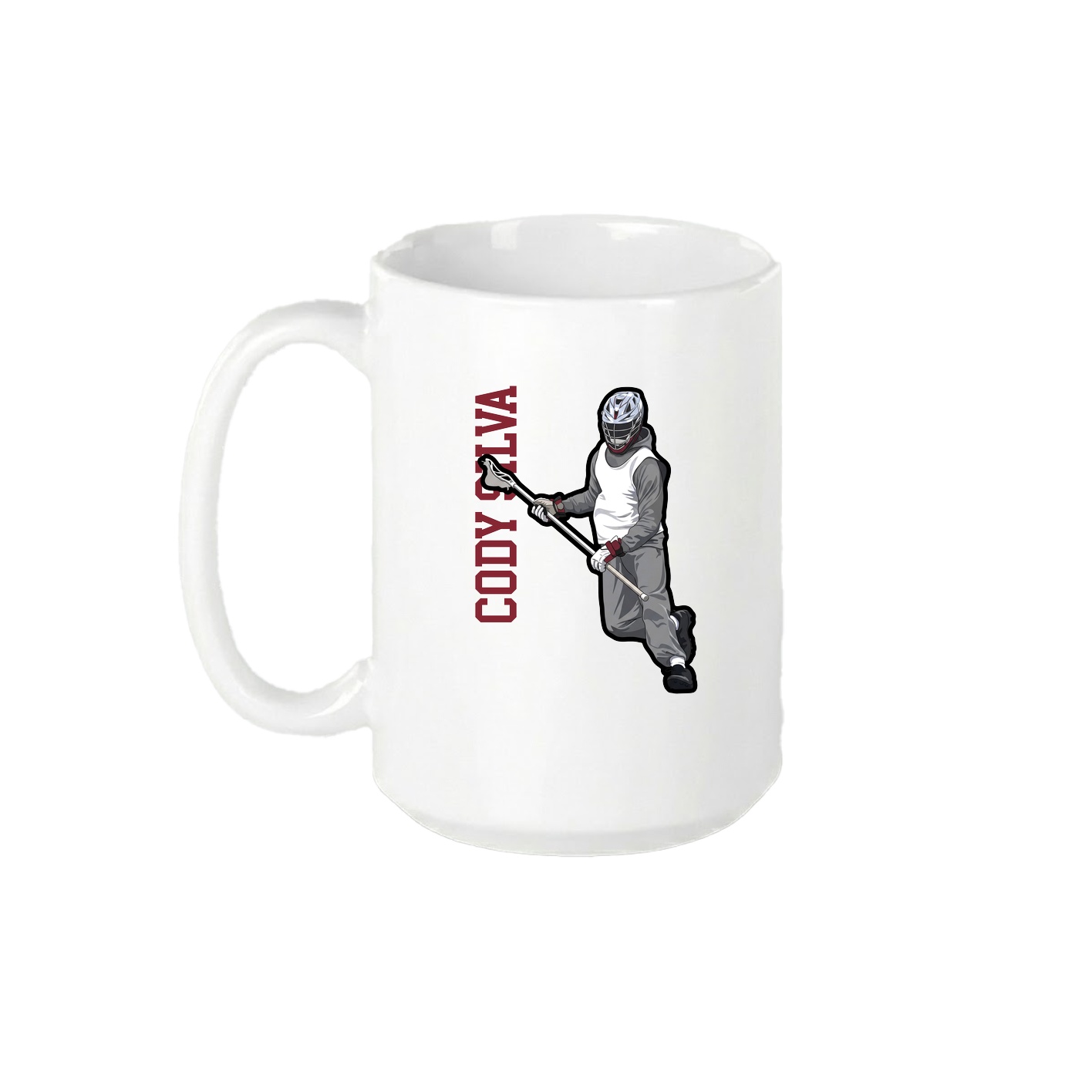 15oz Coffee Mug — Name Vertical in White