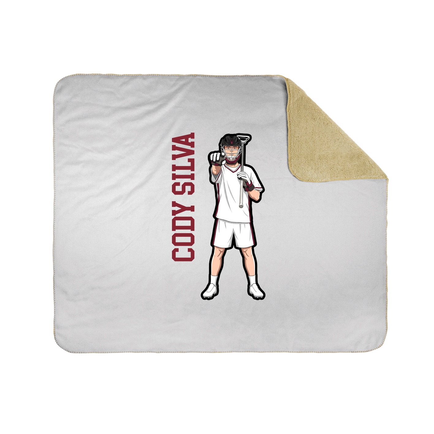 Throw Blanket — Name Vertical in White