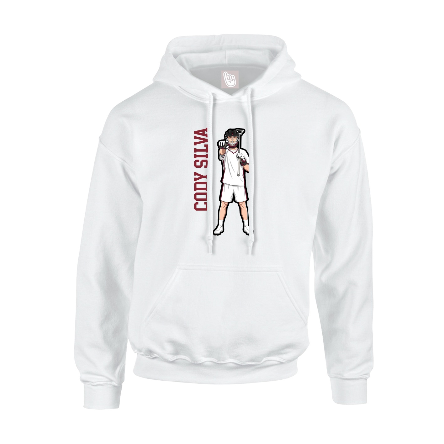 Youth Hoodie — Name Vertical in White