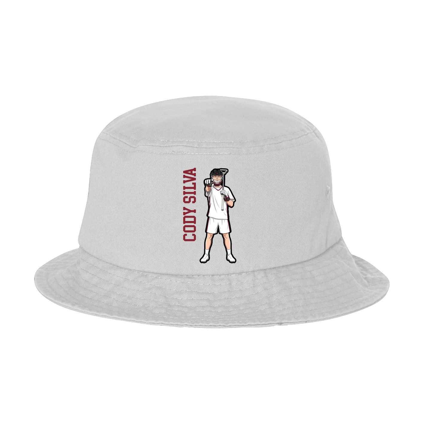 Bucket Cap — Name Vertical in White